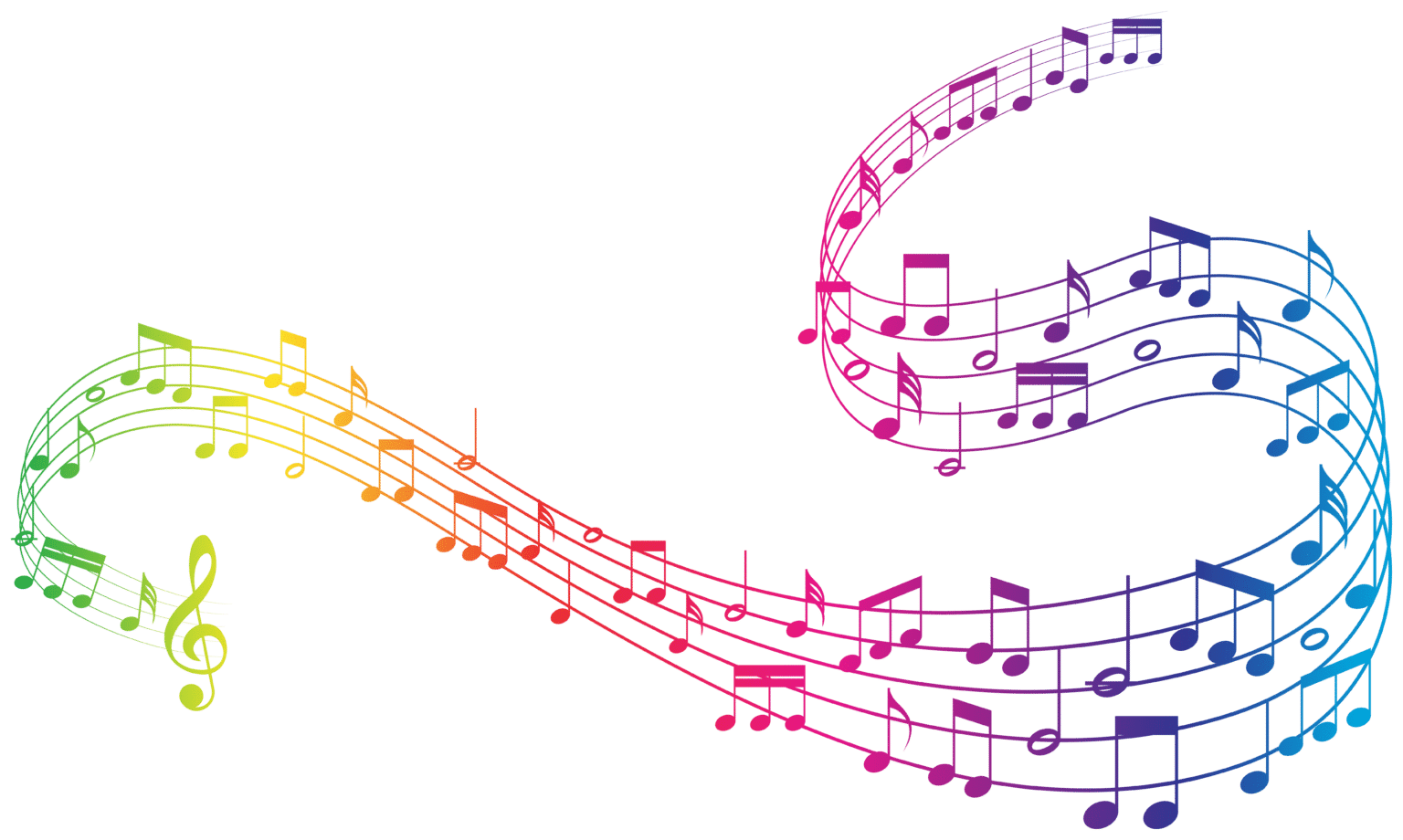 Colorful Music Notes Clipart Image